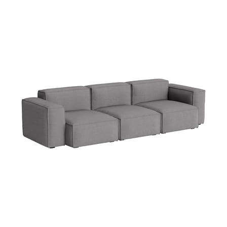 Canapé droit Mags Soft Low Armrest n°1 gris foncé / 3 places - L 278.5 cm - Hay