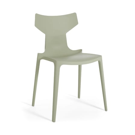 Chaise empilable Re-Chair plastique vert / Matériau recyclé - Antonio Citterio, 2022 - Kartell