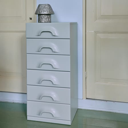 Commode Chest of drawers bois bleu / Chiffonnier 6 tiroirs - L 45 x P 40,5 x H 97,5 cm - HK LIVING