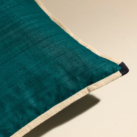 Coussin Sequence vert / 42 x 42 cm - Soie - Maison Sarah Lavoine
