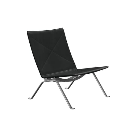 Fauteuil bas PK22 cuir noir / Poul Kjærholm, 1956 - Fritz Hansen