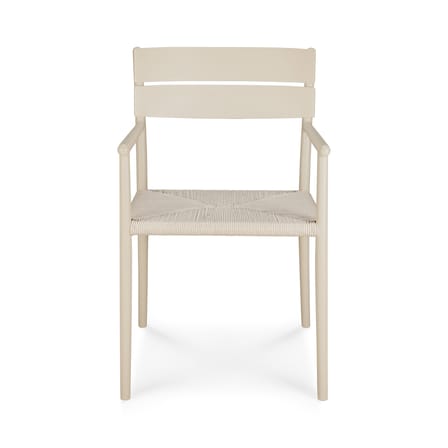 Fauteuil de repas Elin métal beige / Assise corde - Ethnicraft
