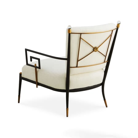 Fauteuil rembourré Rider Accent tissu blanc - Jonathan Adler