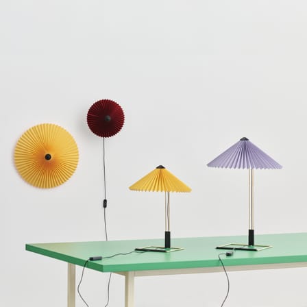 Lampe de table Matin Large LED tissu orange / H 52 cm - Hay