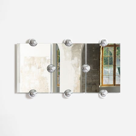 Miroir mural Sphera Crystal Palace métal argent / L 140 x H 79 cm - Moustache