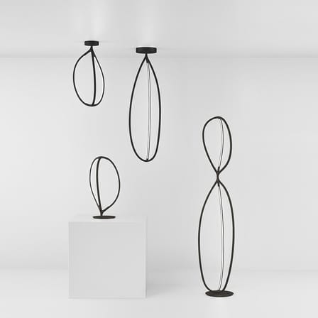 Plafonnier Arrival LED métal noir / Small - H 66 cm / Bluetooth - Artemide