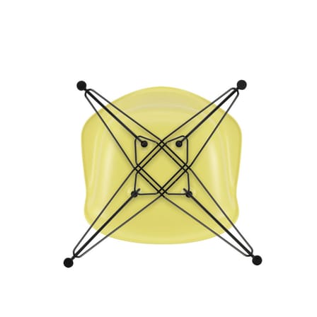 Poltrona RE DAR - Eames Plastic Armchair materiale plastico giallo / (1950) - Nero / Riciclato - Vitra