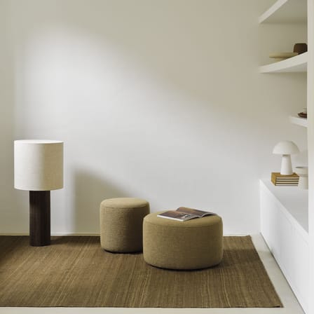 Pouf Barrow tissu marron vert / Ø 40 cm - Ethnicraft