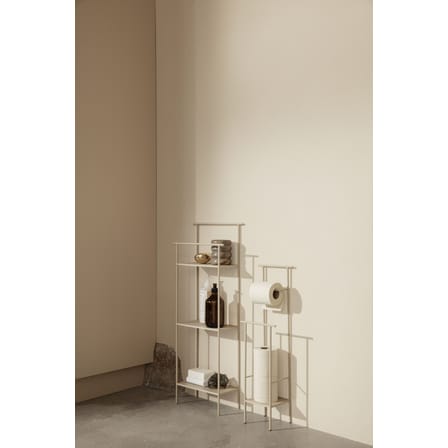 Dora Shelf metal beige / L 30 x Depth. 13 x H 79 cm - Built-in towel rail - Ferm Living