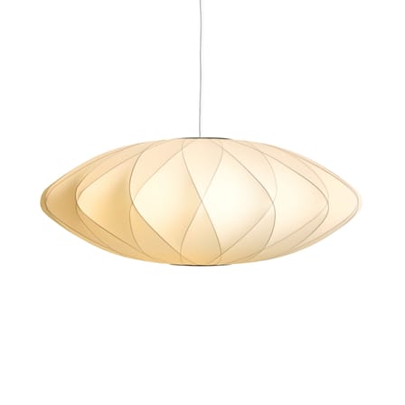 Suspension Bubble Saucer tissu blanc / Medium - Motifs croisés / George Nelson, 1947 - Hay