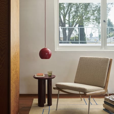 Suspension Topan VP6 métal rouge / Verner Panton, 1959 - Ø 21 cm - &tradition