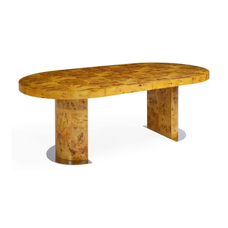 Table à rallonge Bond /Loupe de bois - Ø 114 jusqu'à 216 x 114 cm / 10 personnes - Jonathan Adler