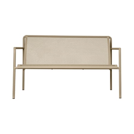 Banc avec dossier Dapple Lounge métal beige / L 131 cm - 2 places - Ferm Living