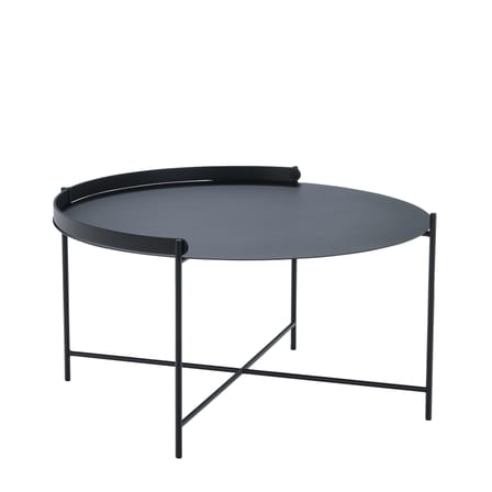 Edge Coffee table metal black / Folding handle - Ø 76 x H 40 cm - Houe