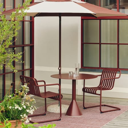 Fauteuil de repas Palissade Cantilever métal rouge / Large - Hay