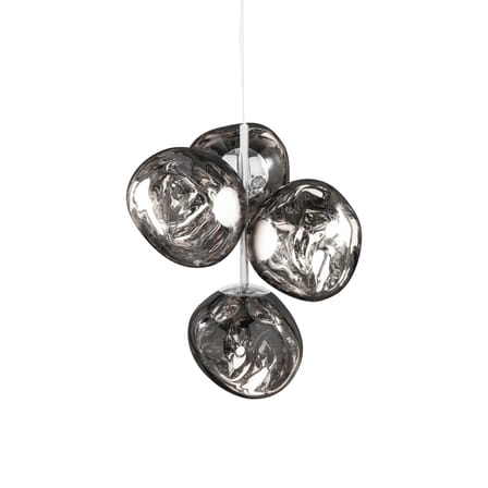 Pendelleuchte Melt Chandelier Mini plastikmaterial silber / LED / Ø 54 x H 63 cm / Metallisiertes Polykarbonat (wechselt die Farbe) - Tom Dixon