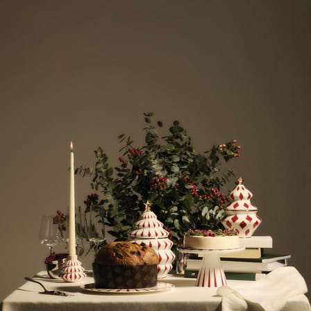 Plat à gâteau Delight céramique rouge / Décoré à la main - Ø 22 cm - Alessi