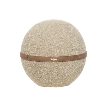 Pouf Bouclette Regular tessuto beige / Ergonomico - Ø 55 cm / Bouclette Lana - BLOON PARIS