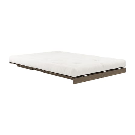 Schlafcouch Roots holz weiß / B 140 cm - 3 Positionen / Struktur Braun - KARUP