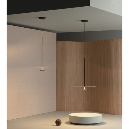 Suspension Flat LED métal gris / Ø 40 cm - 2 disques / Dimmable DALI-2 - Vibia