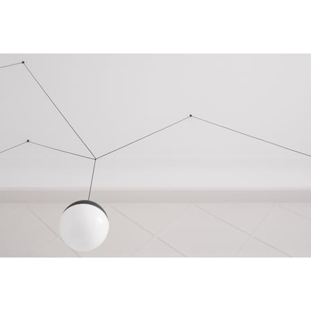 Suspension String Light Sphere métal noir LED / Câble 12 mètres - Sans module électrique - Flos