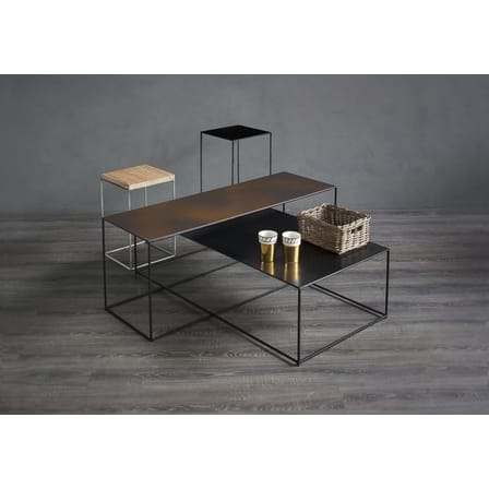 Table basse Slim Irony marron noir métal / 124 x 62 x H 34 cm - Zeus
