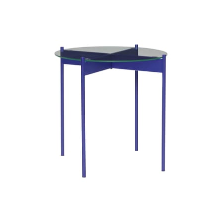 Table d'appoint Beam verre bleu / Ø 45 x H 42 cm - HÜBSCH