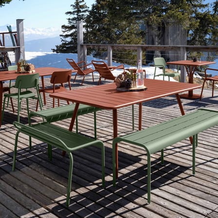 Table rectangulaire Luxembourg métal beige / 165 x 100 cm - 6 à 8 personnes - Fermob