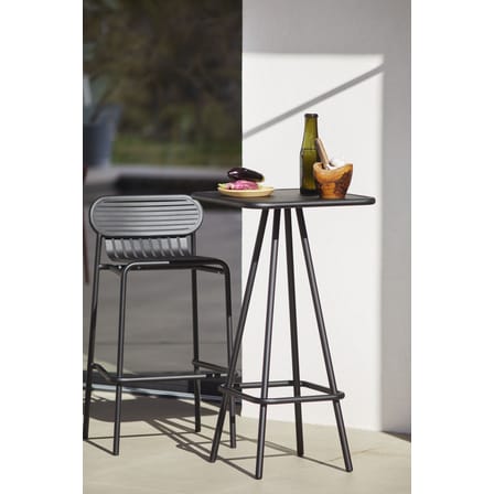 Tabouret de bar Week-End métal noir / Aluminium - H 80 cm - Petite Friture