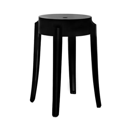 Tabouret empilable Charles Ghost plastique noir H 46 cm - Kartell