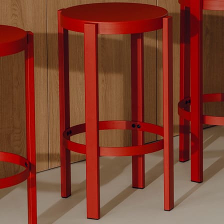 Tabouret haut Doon métal rouge / H 65 cm - NOO.MA