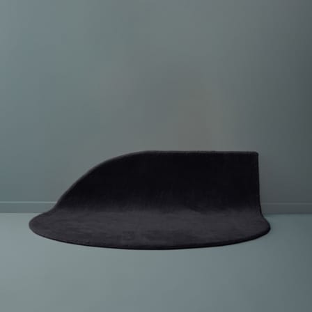Tappeto Stilla tessuto nero / 160 x 130 cm - Tappezzato a mano - AYTM