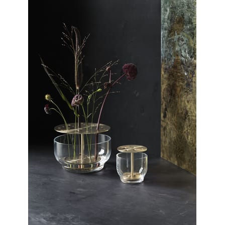 Ikebana Large Vase metal glass gold transparent Handblown glass and brass - H 15,5 cm - Fritz Hansen