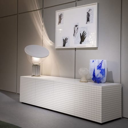 Anrichte Quaderna 756 plastikmaterial weiß / L 204 x H 54 cm - Superstudio, 1972 / Kunststofflaminat - Zanotta