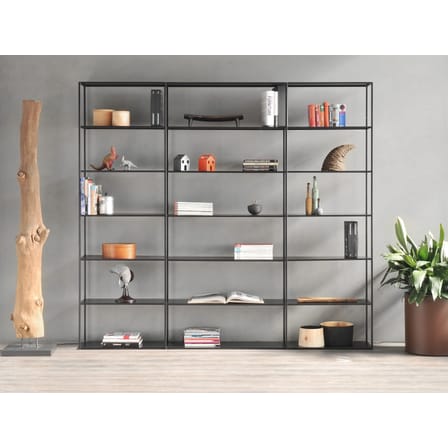 Bibliothèque Easy Irony métal noir / L 178 x H 226 cm - Zeus
