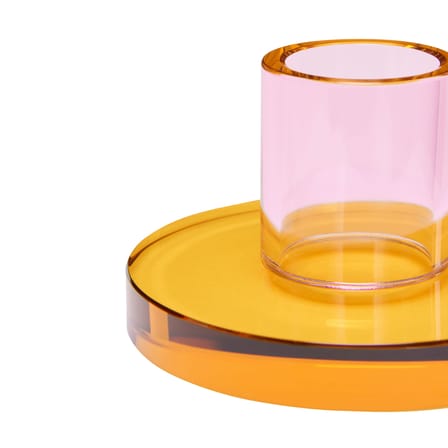 Bougeoir Astra Small verre orange - HÜBSCH