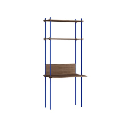 Bureau Shelving System – s.200.1.D bois marron / L 85 x H 200 x Prof. 52 / 35 cm - MOEBE