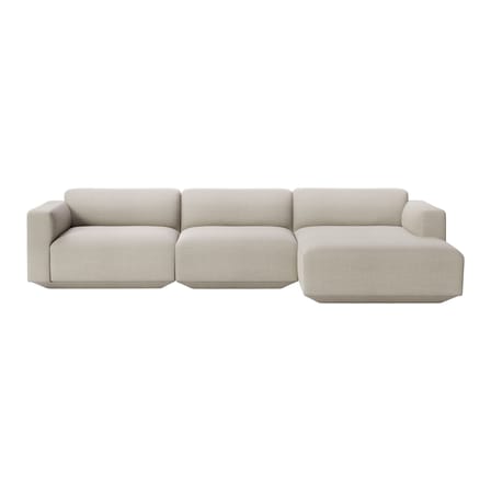 Canapé d'angle Develius F tissu gris / 4 places - L 309 cm / Dormeuse droite - &tradition