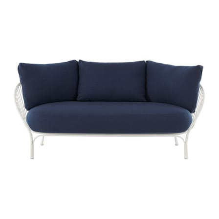 Canapé de jardin 2 places HiRay métal tissu bleu / L 162 cm - Coussins INCLUS - Kartell