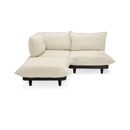 Canapé de jardin 2 places Paletti set tissu beige / Accoudoir gauche - L 190 cm - Fatboy