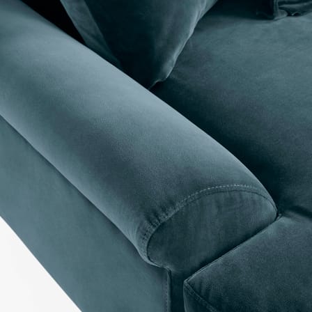 Canapé droit Greenwich bleu / L 220 cm - Velours - Jonathan Adler