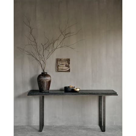 Console Stability métal bois marron noir / L 170 x H 75 cm - Sculpté main - Ethnicraft