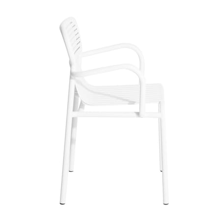 Fauteuil bridge empilable Week-end métal blanc / Aluminium - Petite Friture