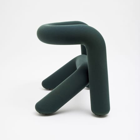 Fauteuil rembourré Extra Bold vert / Tissu Kvadrat mélangé - Moustache