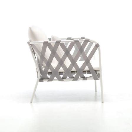 Fauteuil rembourré Inout 851 gris / Sangles élastiques - Coussins INCLUS - Gervasoni