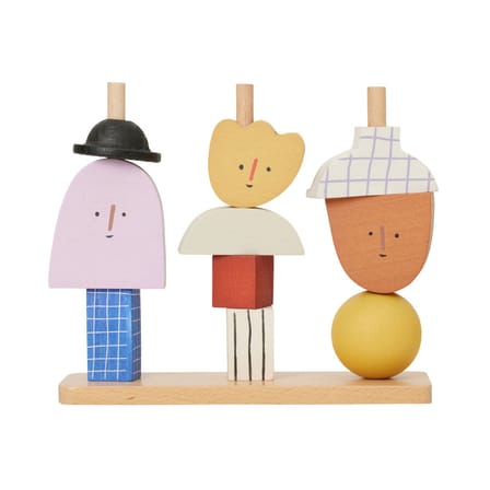 Jouet à empiler Character bois multicolore / Bois FSC - L 17 x H 20,6 cm - Ferm Living