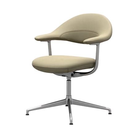 Fauteuil pivotant Mynt Soft cuir beige / Assise & dossier rembourrés - Vitra