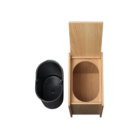 Poubelle Sama Small bois naturel / H 35 cm - Seau en plastique interne - Ferm Living