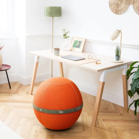 Pouf Original Regular orange / Ergonomique - Ø 55 cm / Tissu chiné - BLOON PARIS
