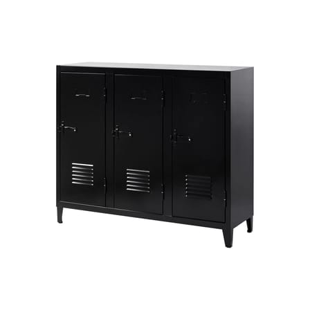 Armoire Casier B3 métal noir / 3 portes - L 120 x H 102 cm / Réédition 1930 - Tolix